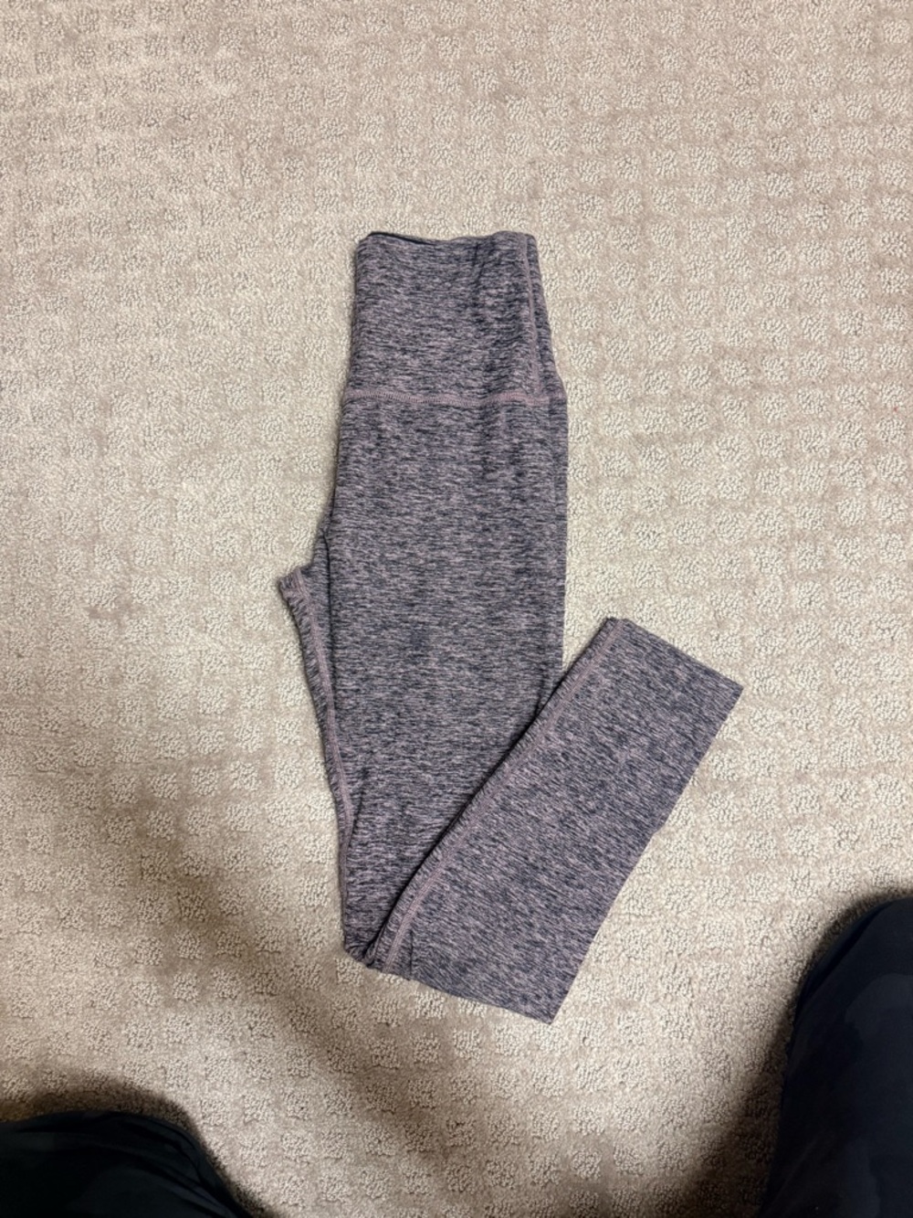 Beyond Yoga Space-Dye Heathered Plum High-Waist Leggings